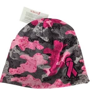 NWT‎ Pink Camo Breast Cancer Support the Cure Beanie Live breathe fight #857